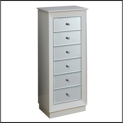 Armoire à bijoux blanche à 6 tiroirs