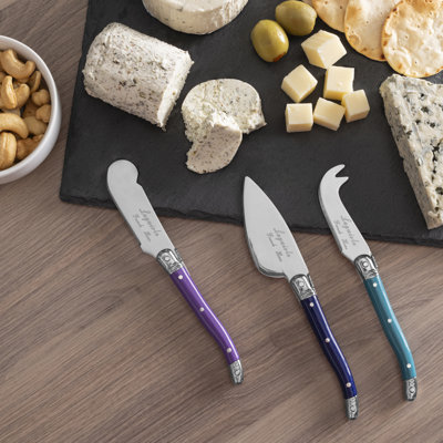 French Home 7 Piece Laguiole Cheese Knives And Spreaders - Plum Rose