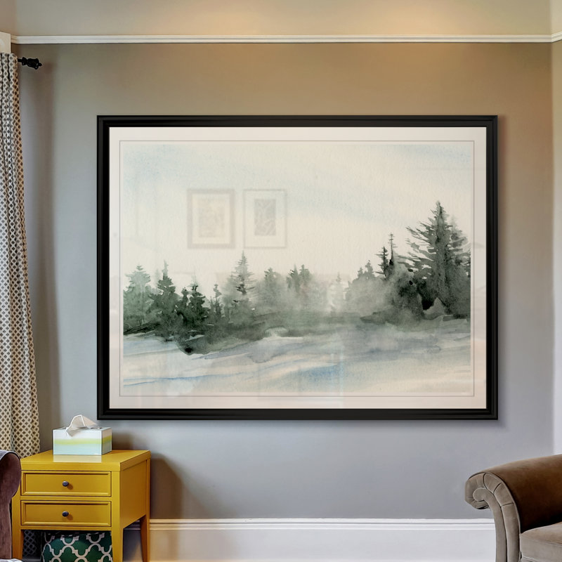 «Evergreen In The Distance I», reproduction d'art sur toile, H 22,5 po x l 30,5 po x P 1,5 po, Cadre noir