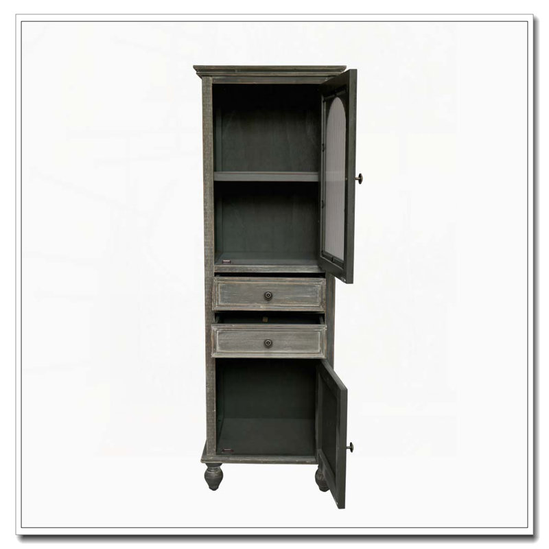 Armoire de rangement Farmhouse, Noir + gris