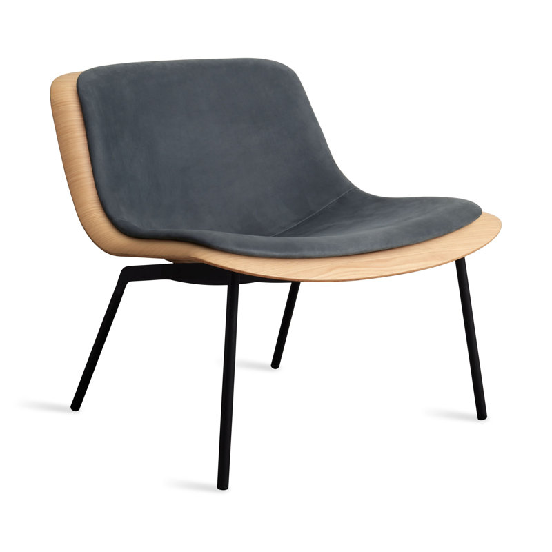 Nonesuch Upholstered Accent Chair, Ink Genuine Leather