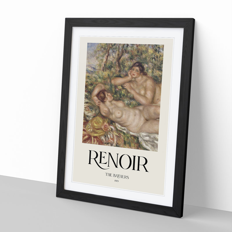 The Bathers by Pierre-Auguste Renoir - Picture Frame Painting, Black Framed, 65cm H x 48cm W x 2cm D