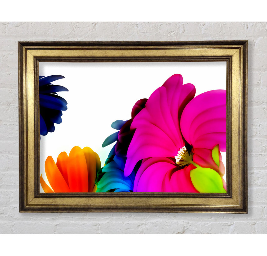 Vibrant Flower Glow - Einzelner Bilderrahmen Kunstdrucke