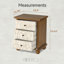 Marro 3 Drawer Bedside Table