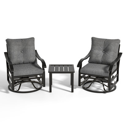 2 - Person Rocking and Swivelling Patio Seating Group With Cushions