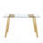 Modern Minimalist Rectangular Dining Table Tempered Glass Top Golden Metal Legs-656007803-678372465