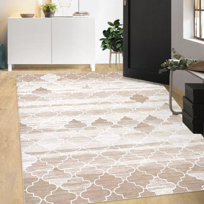 Moroccan Machine Washable Rugs for Living Room Bedroom Low Pile Non-Silp Area Rugs for Playroom Office Kitchen