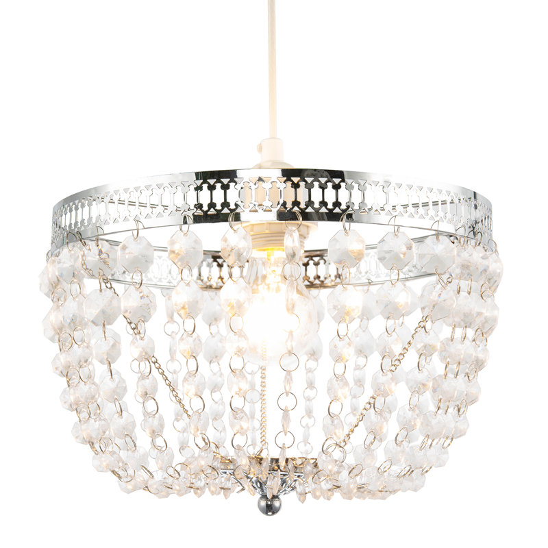 19cm H Acrylic Novelty Pendant Shade ( Screw On ) in Silver