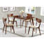 Table de salle à manger à pieds inclinés au fini châtaignier - Bois massif, rectangulaire pour une option élégante Mid-Century Modern