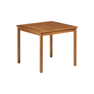 Capri Square Wood Outdoor Dining Table With Umbrella Hole , in. W in. D