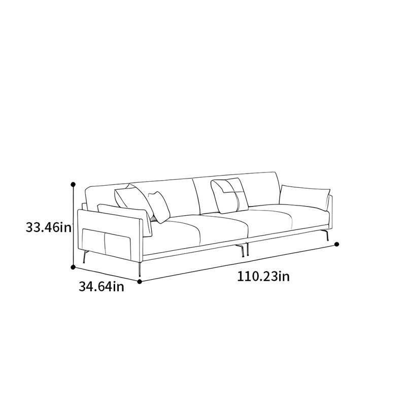 Canapé Nordic, H 33,46 po x l 110,23 po x P 34,64 po, 4