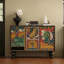 French Solid Wood Style Abstract Painting Sideboar