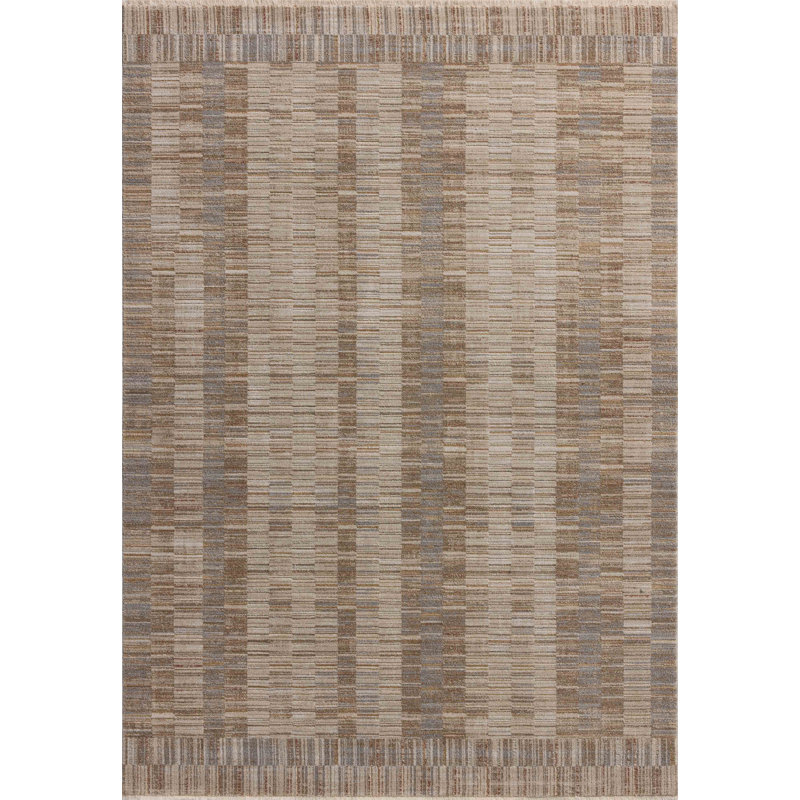 Cali Natural Geometric Wool Blend Area Rug 7'10" x 10'
