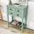 Draga Retro Narrow Console Table with Storage Drawers and Shelf for Living Room-663937326