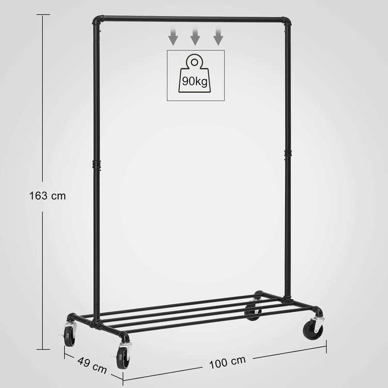 100cm Rolling Clothing Rack