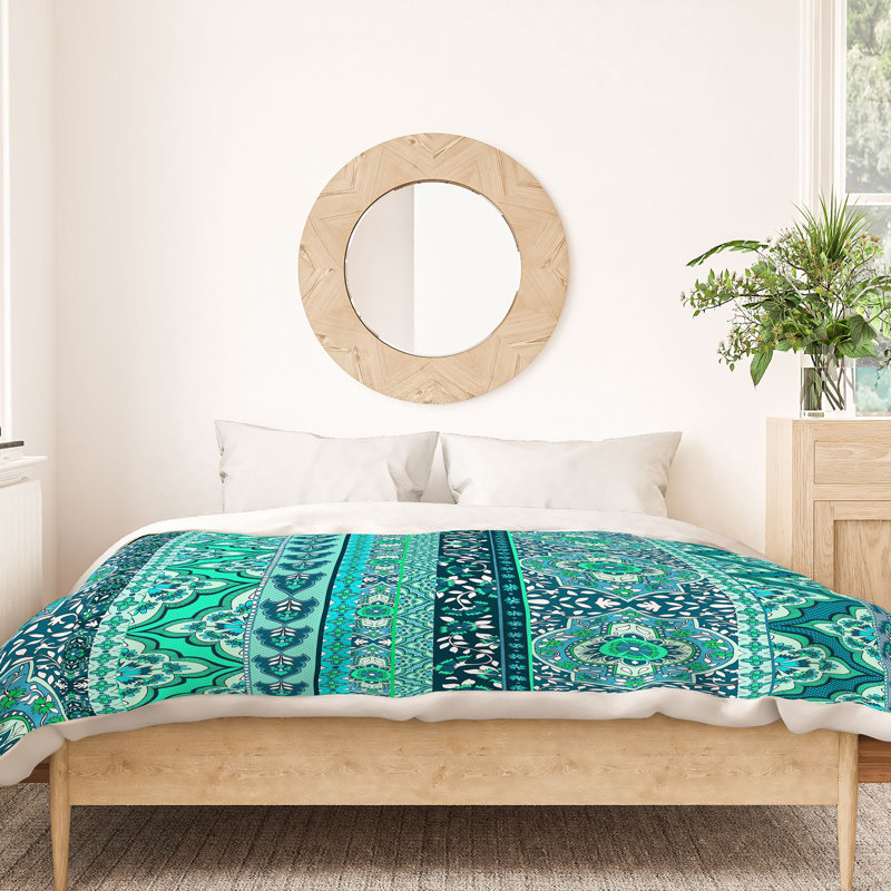 Farah Stripe Damask Duvet Cover, King Duvet Cover