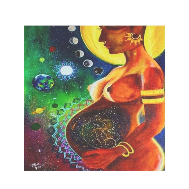 Mother Womb, création suprême d'univers | Peinture à l'acrylique par Poulavi Ghosh