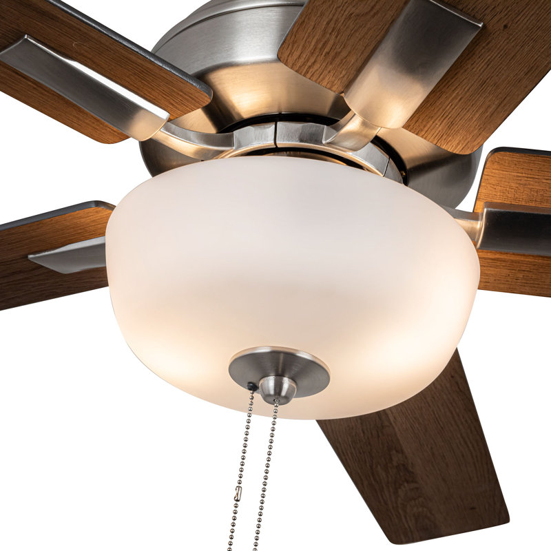 Erikson LED Ceiling Fan, Brushed Nickel, Black