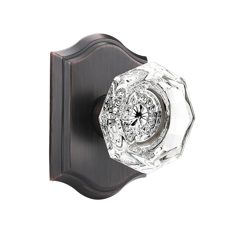Crystal Single Dummy Door Knob, Oil Rubbed Bronze, Single Dummy