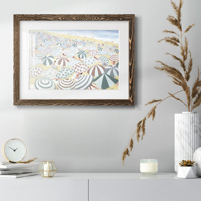 Subtle Beach - Matted and Framed Under Acrylic Glass, Coastal Wall Art for Living Room