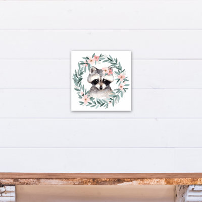 Art sur toile raton laveur couronne aquarelle Medau