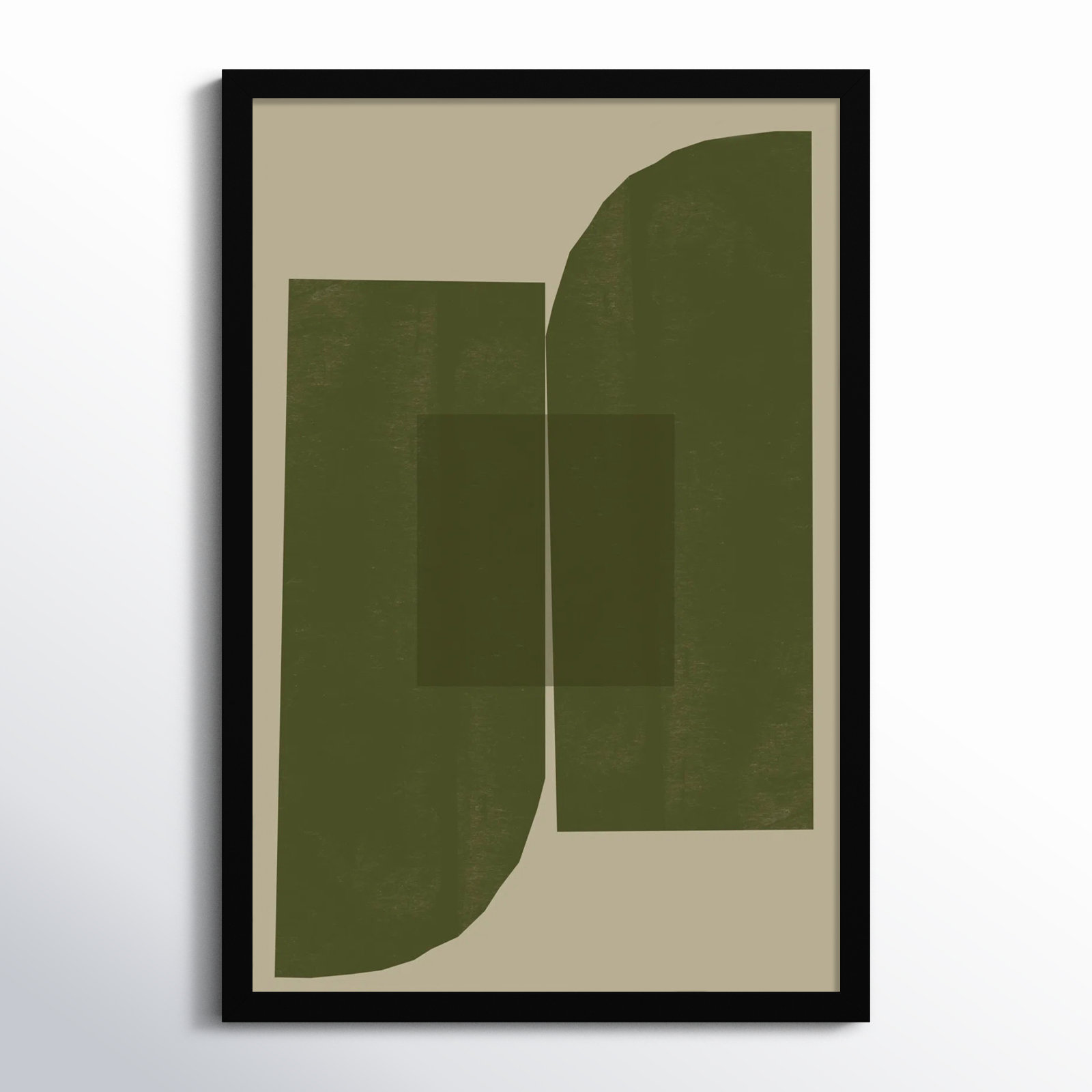 Percey "Green Composition 2" Print, Black, 25" H x 17" W