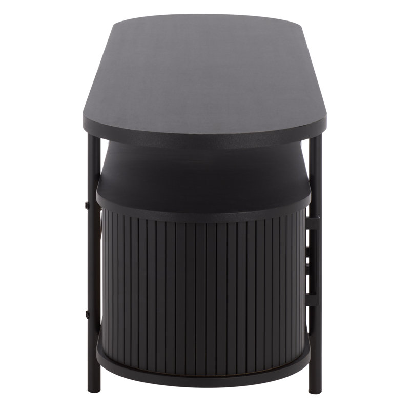 Etka 2 Drawer Tambour Door Media Stand, Black
