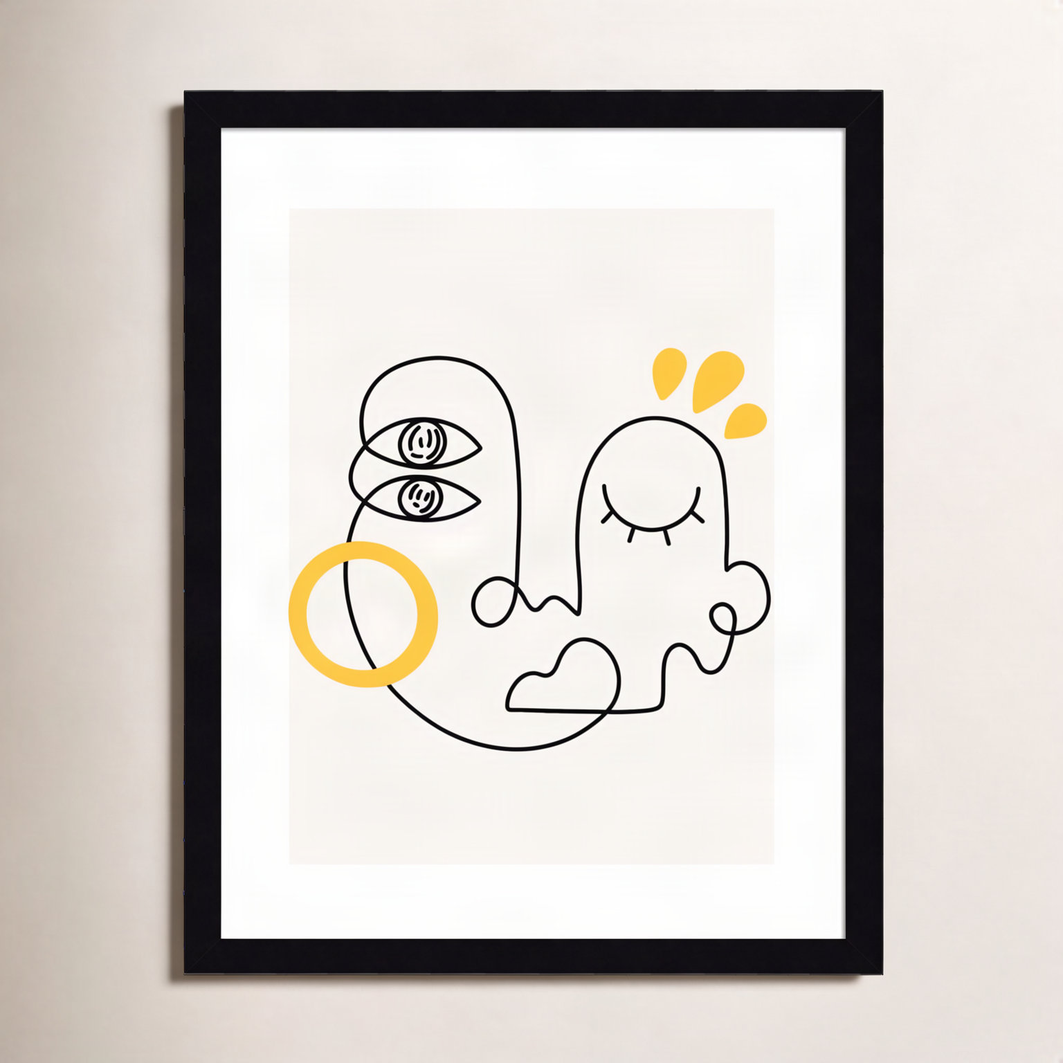 Still Here Print by Shatha Al Dafai, 41.38" H x 33.38" W x 0.875" D, Noir Black Framed