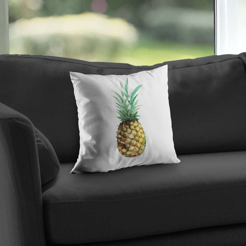 Watercolor Pineapple Throw - Still Life Brown – Throw Pillow Cover Only, Double-Sided Print, Insert Not Included