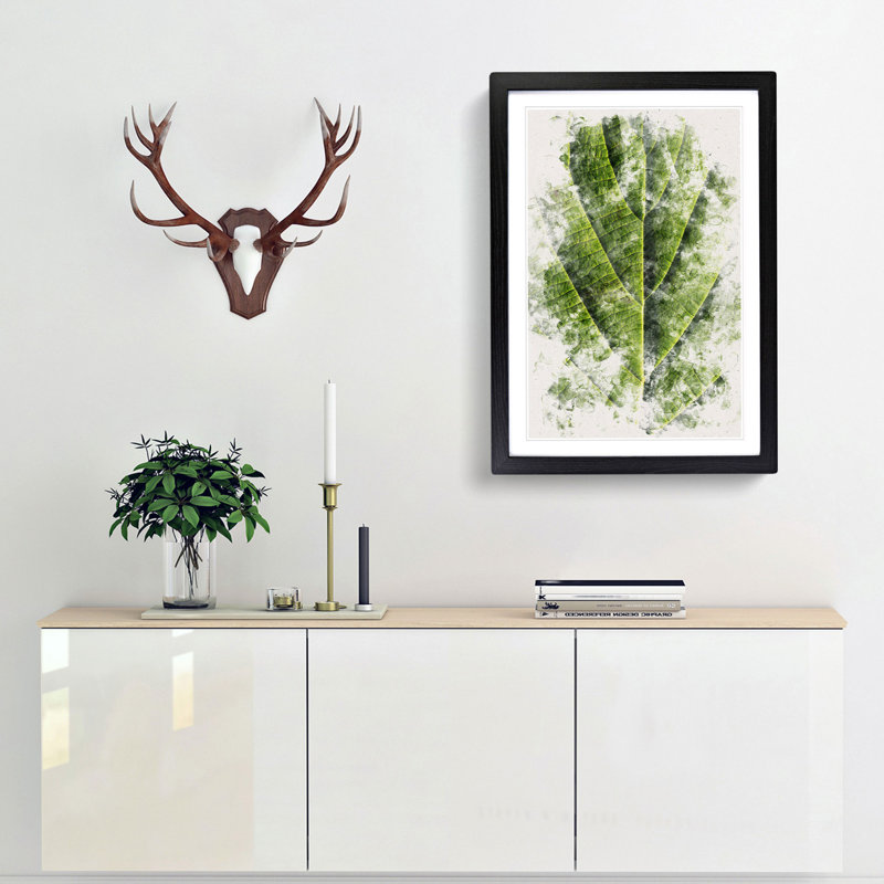 Leaf Pathways - Framed Print, 63cm H x 45cm W x 2cm D, Black Framed