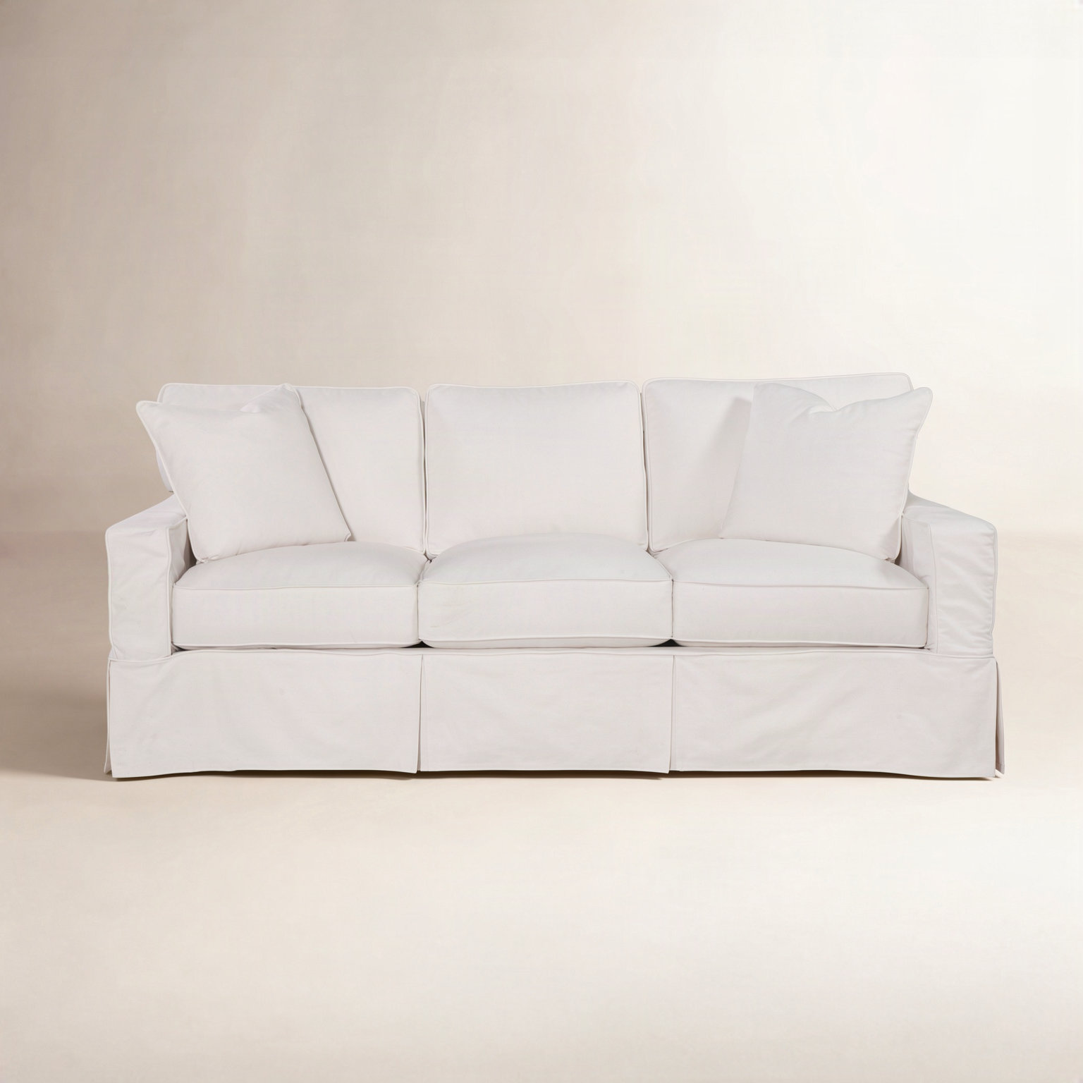 Gramercy Park 81'' Slipcovered Sofa, Gel Memory Foam Mattress, Elite Ivory; 0321-91