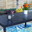 Ensemble de salle à manger de patio pour 6 personnes Stoneham avec table extensible rectangulaire, coussins inclus
