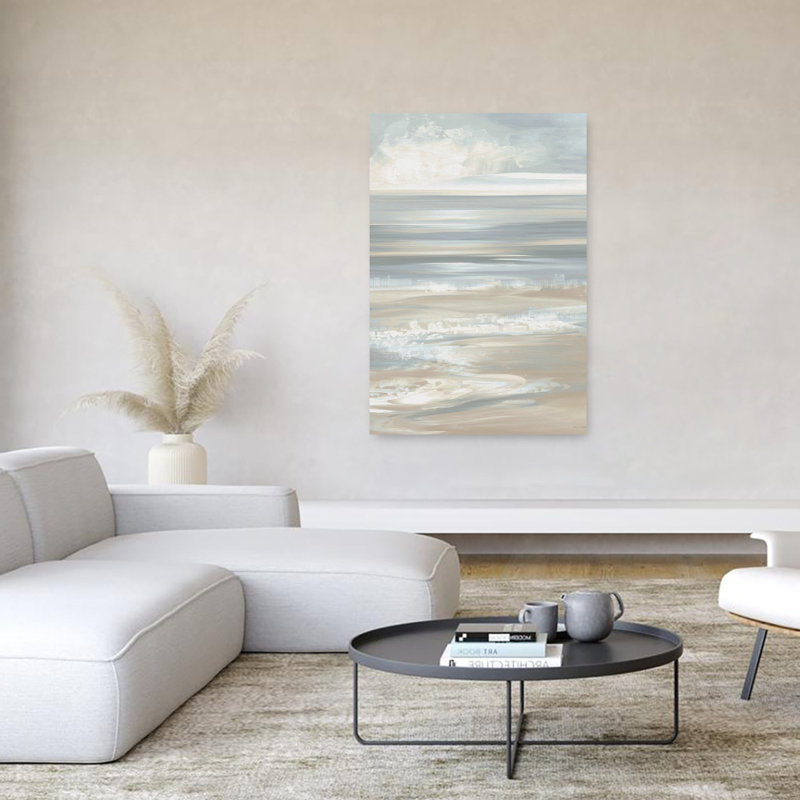 Art mural côtier doux, paisible et paisible, 60" H x 40" W