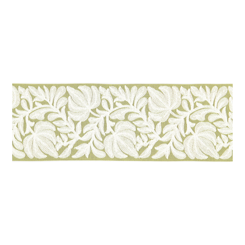 Botanica Coventry Embroidered Tape Fabric, Celery