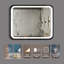 Miroir de meuble-lavabo de salle de bain 40x32 pouces avec lumière élevée, cadre en métal noir, tactile à intensité variable, contrôle de l'interrupteur mural, antibuée, IRC 95 réglable 3000K4500K6000K, IP54 imperméable à l'eau-633002120-633002121