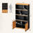 70'' Bookshelf  Bookcase With Storage Cabinet Book Shelf With Doors