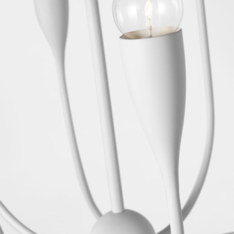 Lustre à huit lumières Maya de Génération Éclairage , Blanc mat