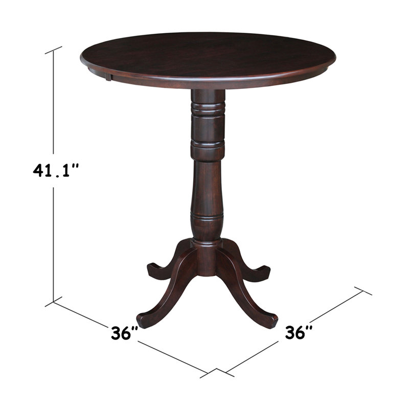 Mosteller Solid Wood Dining Table, Rich Mocha, 42" H x 36" W x 36" W