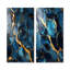 Or et saphir bleu marbre mosaïque IV - ensemble de 2 décorations murales abstraites-1515009524-1515009527