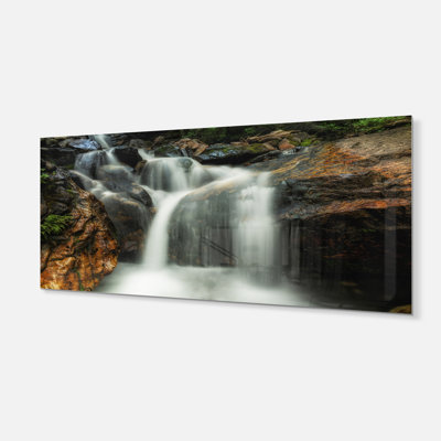 " Slow Motion Waterfall On Rocks "