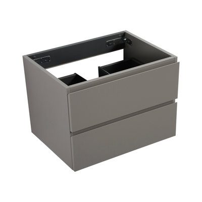 Gray Wall Mount Cabinet Without Basin - Two Drawer Arrangement Improvement Enhancement Upgrade Growth Silent Character Without Basin, Decoration Feature, 2 Drawers Pre-Assembled, Runners, Double