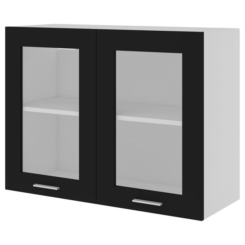 Hanging Glass Cabinet 80X31x60 Cm, Black