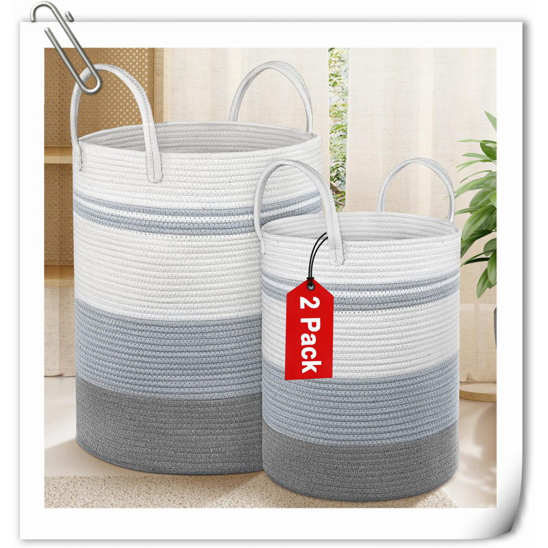 Panier en tissu Beachcrest Home ™, Gris/vert