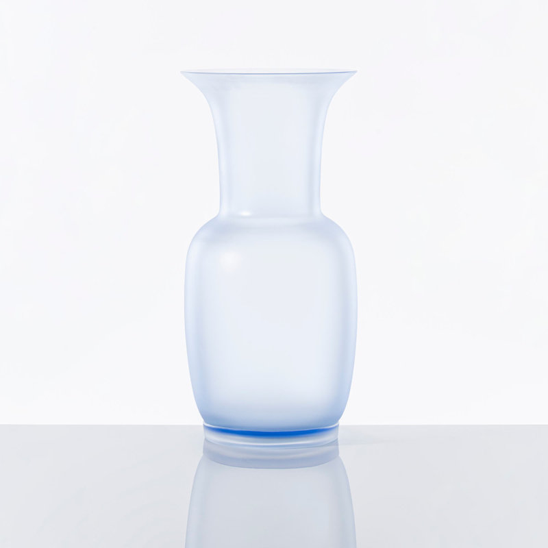 Venini Opalino Vase, 16.54" H x 7.87" W x 7.87" D, Apple Green