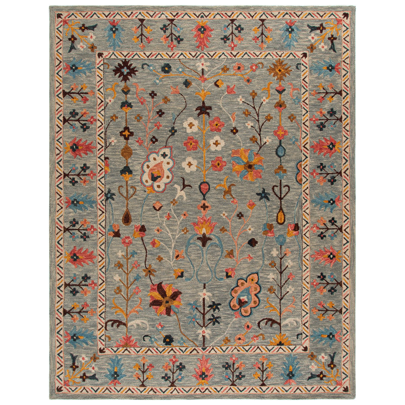 Tapis en coton touffeté à la main Lozoya , Rectangulaire 8 pi x 10 pi