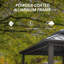 Pavillon de jardin 8 '6' en aluminium avec structure stable, double toit et 2 tablettes de couverts pratiques - brun 6 ', métal, pour poste de travail extérieur