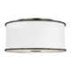 Dartmore 2 Light Silk Screen White Inside Clear Outside Glass Diffuser And White Linen Fabric Shade Flush Mount