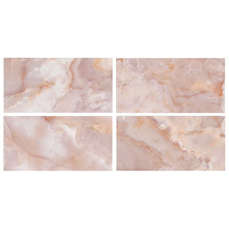 Jewel Onyx 24X48 Polished Porcelain Tile, Coral