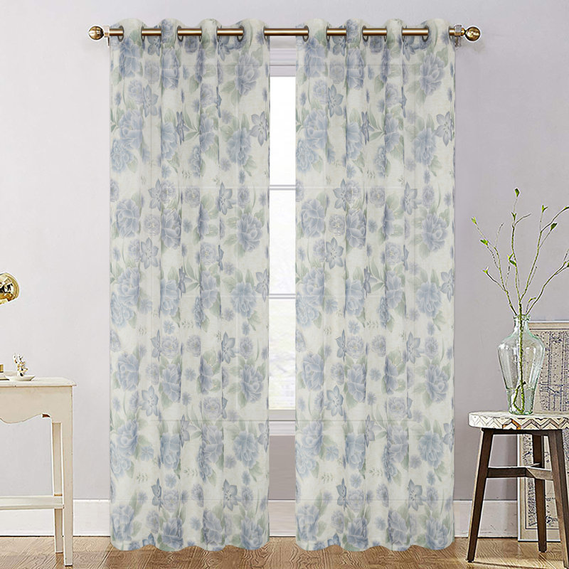 Sheer Single Panel, Slate Blue