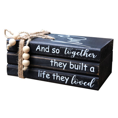 Book Stack Decor Black
